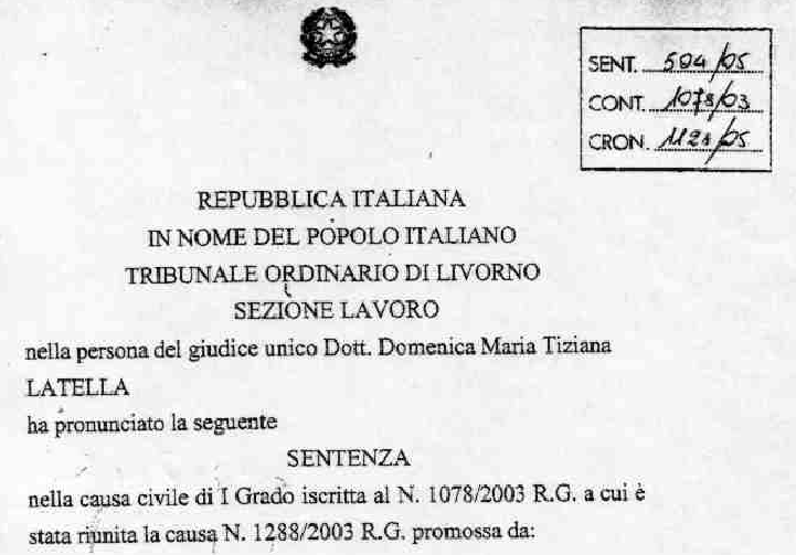 Indennità di vacanza 
contrattuale (IVC) – sentenza di Livorno